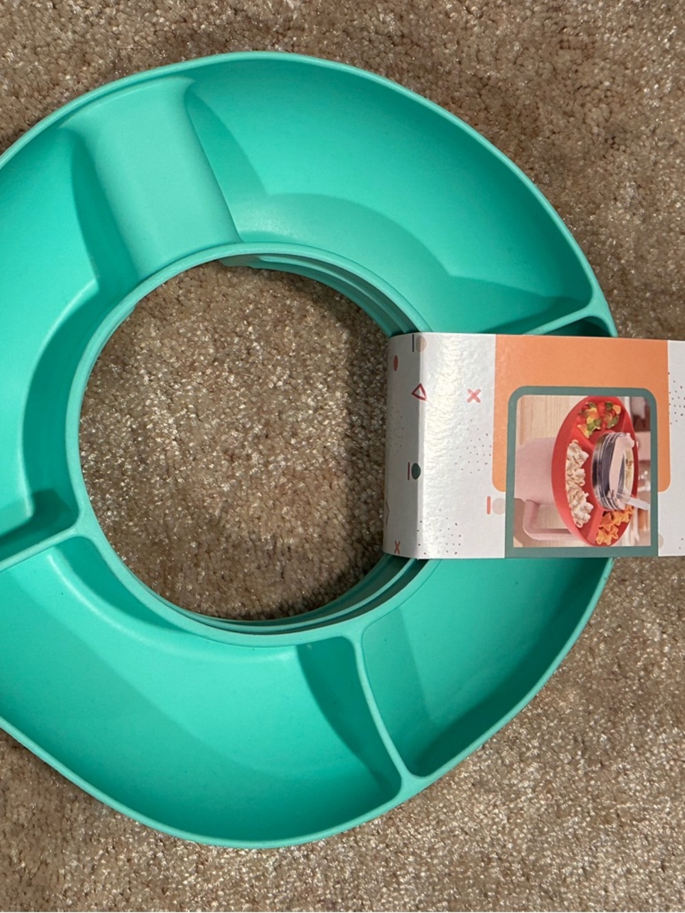 Teal Silicone Snack cup top Serving Tray